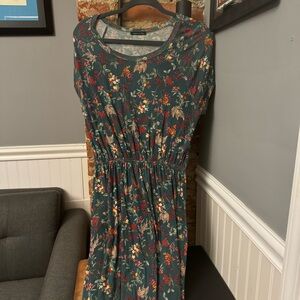 Sweet Claire Green Floral Mini Dress Flowy Soft Cottagecore